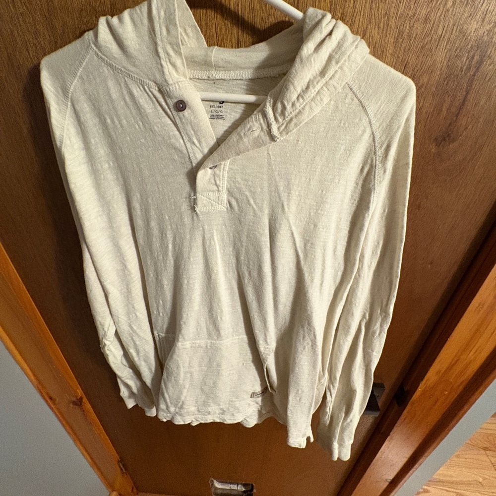 Wrangler Men's Light Cream Hooded Sweater